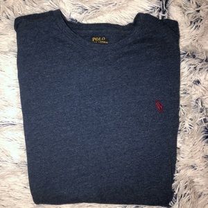 Navy Blue Long- Sleeve Polo Tee